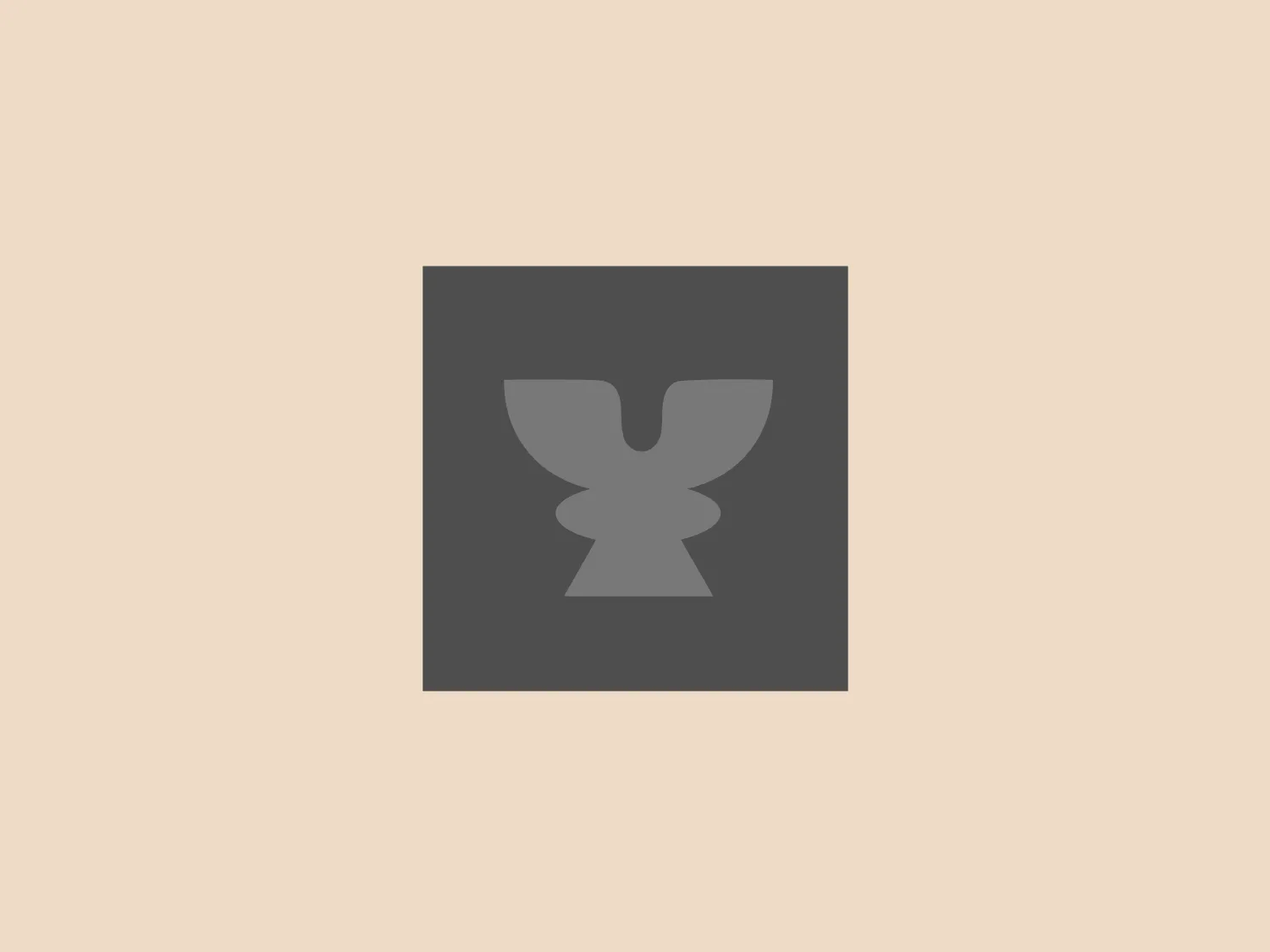 The image shows a logo featuring a stylized letter 'Y' with a unique cut that gives it the illusion of a negative space at the center, forming two opposing shapes mirroring each other. The Yaourti logo has a modern and minimalistic design with a soft peach color palette. The shapes are geometric, symmetrical, and bold, conveying a sense of balance and professionalism. Given the color scheme of the Yaourti logo, a background that complements its warmth without overpowering it would be suitable.