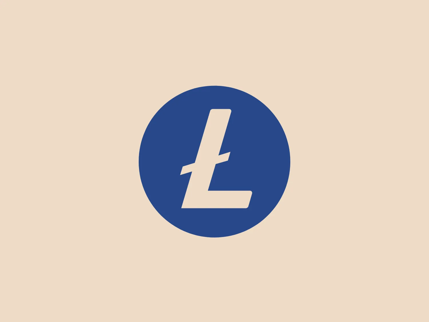 The Litecoin logo features a bold, stylized letter "L" with sharp angles centered within a circle. The design is minimalist and modern, utilizing a solid white for the letter that dramatically contrasts with the deep blue background of the circle. The font style of the "L" appears contemporary with its clean lines, possibly hinting at a tech or finance-oriented organization. The simplicity of the design makes it versatile and easily recognizable. Given the colors of the logo, a lighter and somewhat neutral background would complement it without overwhelming the design.