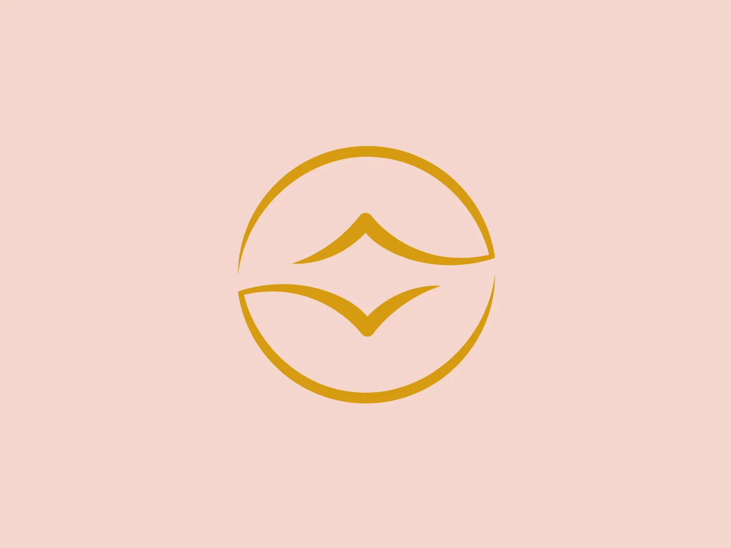 The Shangri-La Group logo features a stylized, abstract design consisting of smooth, curvilinear shapes. It is composed of golden yellow lines that form a central symbol reminiscent of a bird in flight or a leaf, enclosed within a perfect circle. The lines are bold and flowing, creating a sense of movement and harmony. The overall aesthetic is modern, minimalistic, and organic, suggesting elegance, freedom, or growth. The simplicity of the design allows for versatile use across various media.