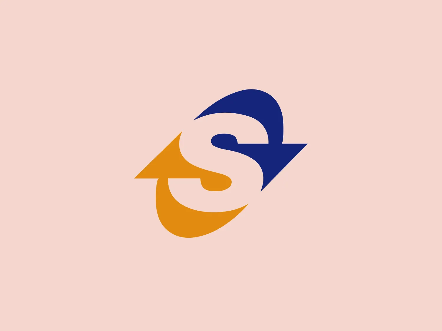 The Sandler Training logo features a stylized, abstract design with two intertwined elements that suggest motion or interaction. The main colors are a bold blue and a deep orange, bringing to mind qualities such as trustworthiness and energy. The blue element resembles an arrow or a swoosh, pointing downward to the right, while the orange element has a similar swoosh shape, facing upward to the left. Both shapes have a dynamic, fluid quality and appear to be in a state of rotation or orbit around a central, unseen axis. This creates a sense of balance and forward momentum. The design is modern and clean, with a lack of additional ornamentation emphasizing its sleekness.
