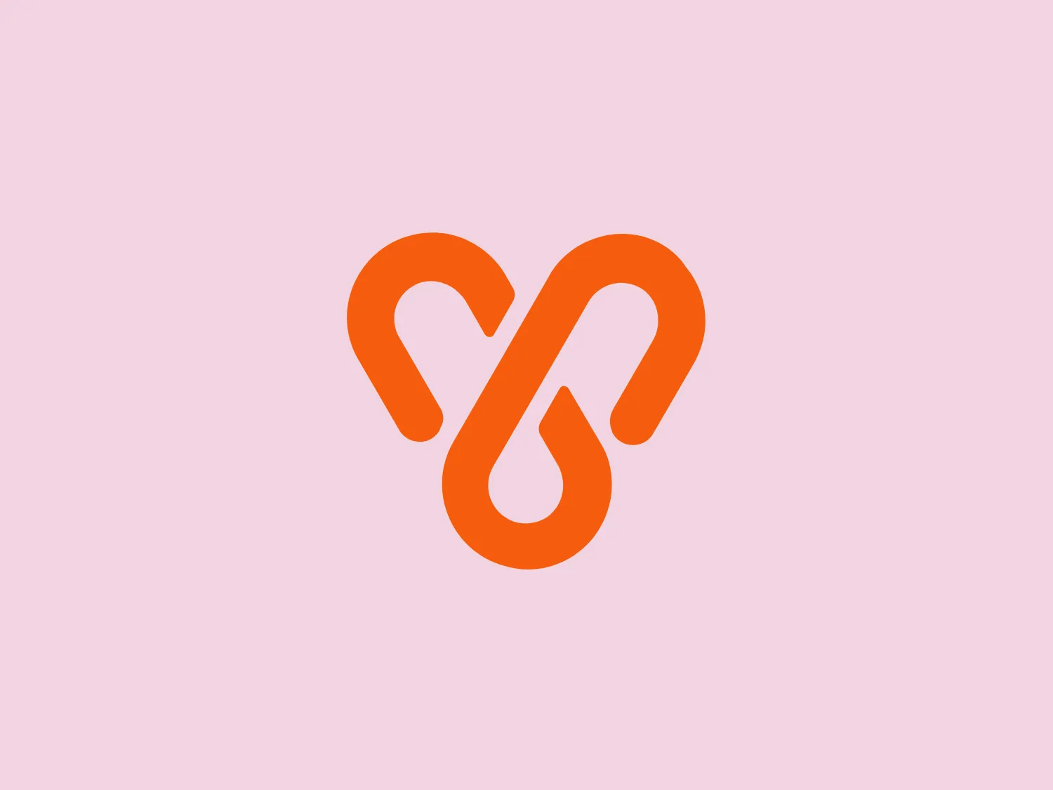 The ooVoo logo features a stylized heart shape created by two interconnected loops resembling a continuous ribbon. The design is minimalistic, utilizing a bold and vibrant orange hue that conveys energy and friendliness. It appears modern and sleek, with smooth curves and a sense of motion implied by the way the loops twist and meet. The simplicity of the design allows for versatility, and it doesn't include any text or additional embellishments, which emphasizes the symbol itself. The orange color is bright and prominent, suggesting creativity and enthusiasm.