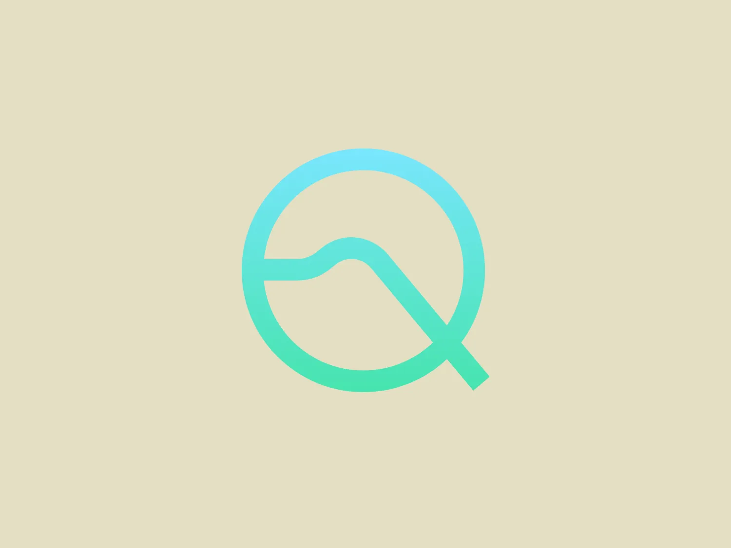 The Quiztones logo showcases a stylized letter "Q" with a three-dimensional twist, enclosed within a uniform line width circle. The gradient of light to medium teal adds depth, contributing to the modern, minimalistic, and forward-thinking aesthetic.