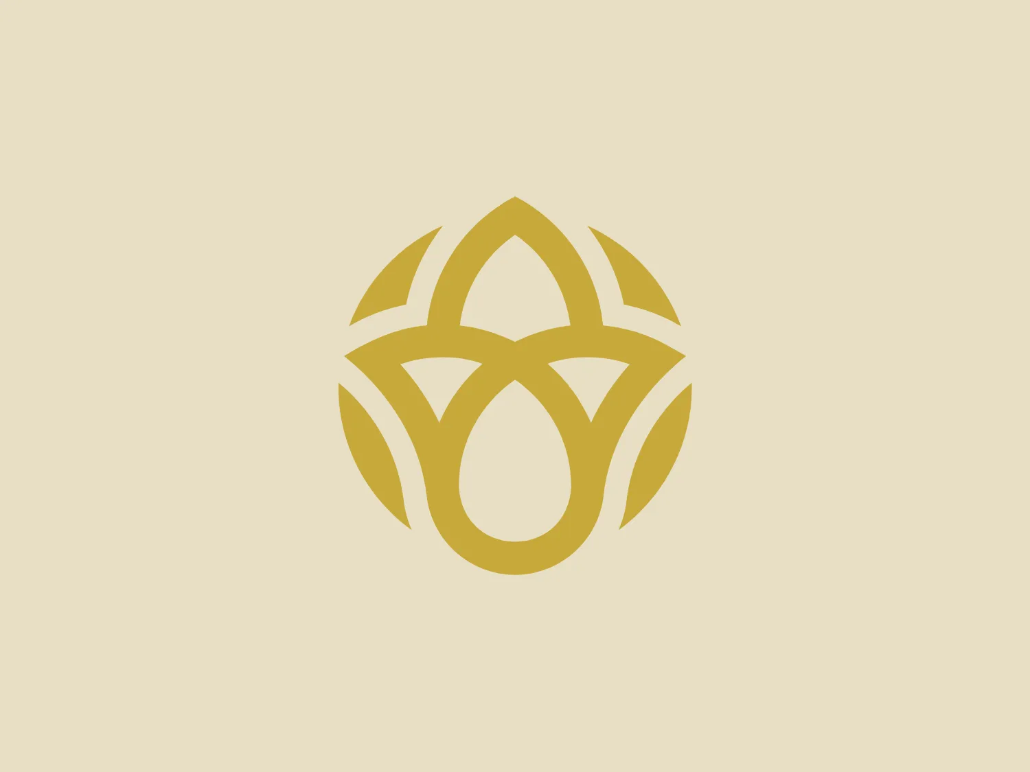 The Vallex Garden Hotel logo is a stylized, abstract design resembling a blooming flower or harmonious arrangement of flames. The symmetrical shape consists of three pointed elements curving outward from a central point, evoking organic growth or dynamic motion. This flat, gold-colored logo exudes luxury, warmth, and quality while set against a plain, white background. The modern, clean design reflects a minimalistic approach, conveying simplicity and elegance.