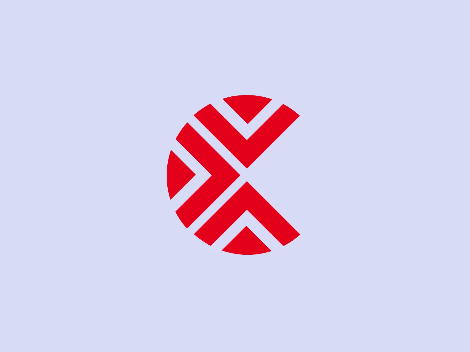 The KK Cibona logo showcases a stylized circular emblem in a vibrant red hue. Its geometric shapes incorporate angular elements resembling arrows or chevrons, creating an intersecting and dynamic effect. Within the negative space, the abstract letter ‘X’ is formed, evoking motion and transformation. With a modern and bold aesthetic, the design exudes energy and forward momentum, enhanced by the contrasting white space against the red elements.