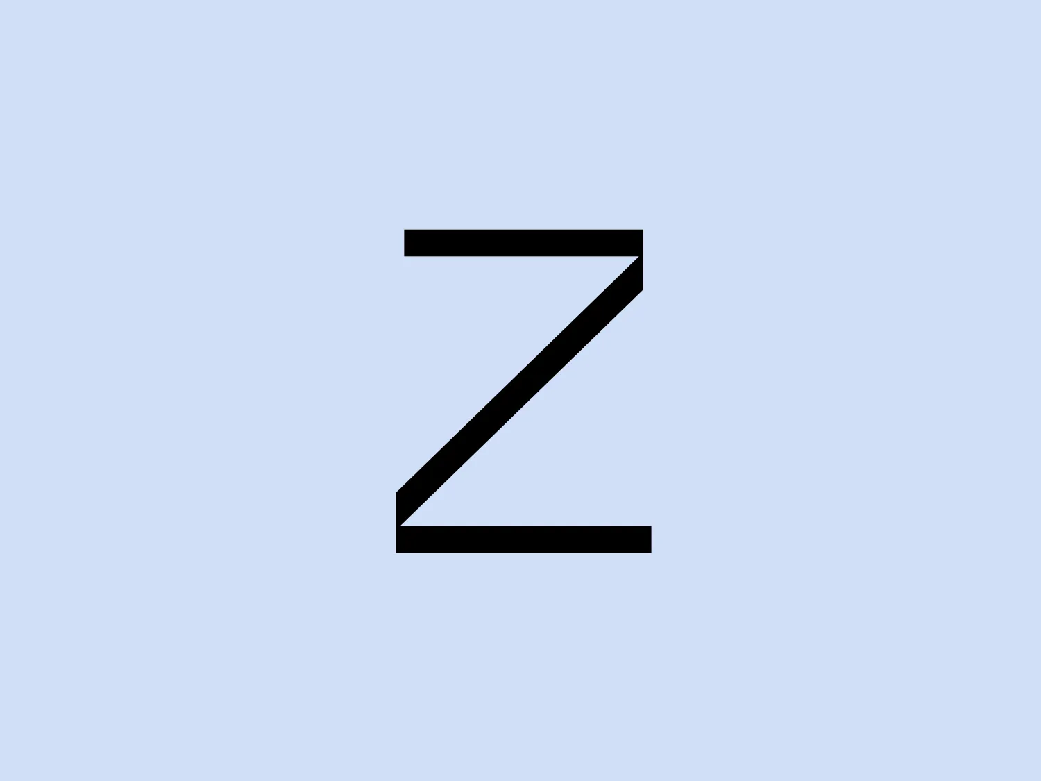 The logo for Zero Box Lodge consists of a stylized letter "Z" with a modern, minimalist aesthetic. It's created with bold, black lines that combine sharp angles and clean straight edges to form the character. The design is geometric, with the top and bottom lines extending slightly beyond the vertical line to add a sense of balance and forward motion. There's a subtle asymmetry that contributes to the logo's dynamic look. Overall, it embodies simplicity, elegance, and contemporary styling typical of tech or fashion branding.