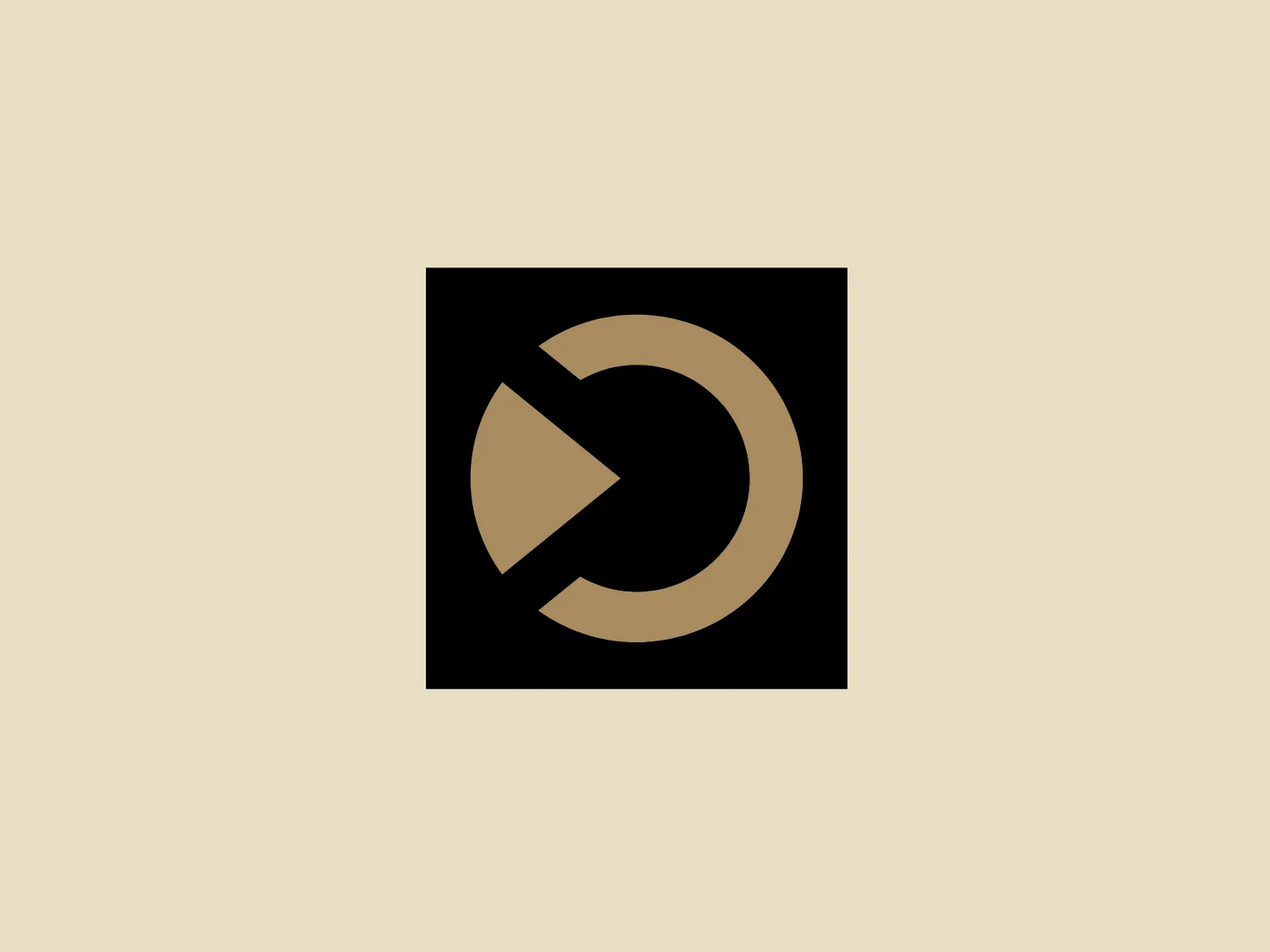 The Trisor logo is a bold, modern design featuring geometric shapes - a circle and a triangle - intertwined in a dynamic arrangement. The central circle is divided by a diagonal line that extends to the square's edges, while a triangle seems to cut into the circle, creating an arrow-like effect pointing towards the top right corner. Set against a solid black background, the primary shapes are filled with a rich gold color, exuding a luxurious and contemporary feel.