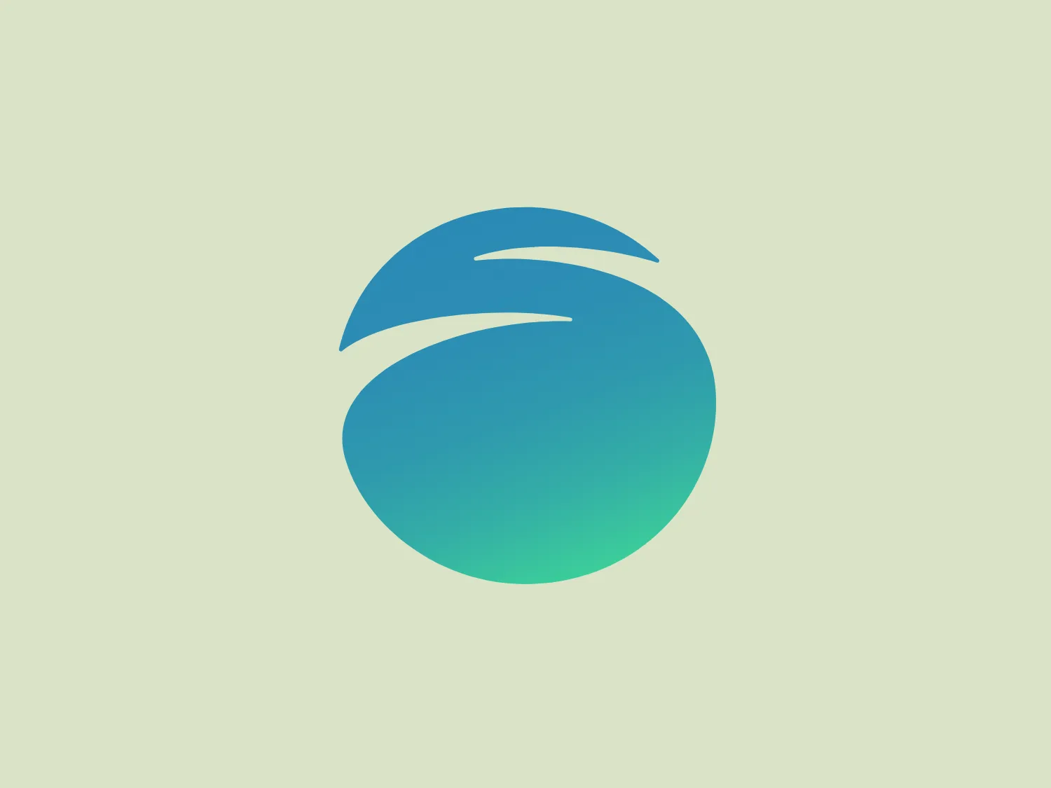 The Sweap logo is a stylized, abstract representation resembling a spherical shape with dynamic motion. It consists of two main flowing or curving swipes or segments, invoking a sense of movement. The design uses a gradient color scheme that merges teal, light blue, and green hues, suggesting freshness, sustainability, or technological innovation. The colors smoothly transition, with the darkest portion in teal at the top left and fading to a brighter green towards the bottom right, emphasizing the sense of depth and dimensionality. The overall design is modern, sleek, and could be associated with a brand involved in digital services or environmental endeavors.