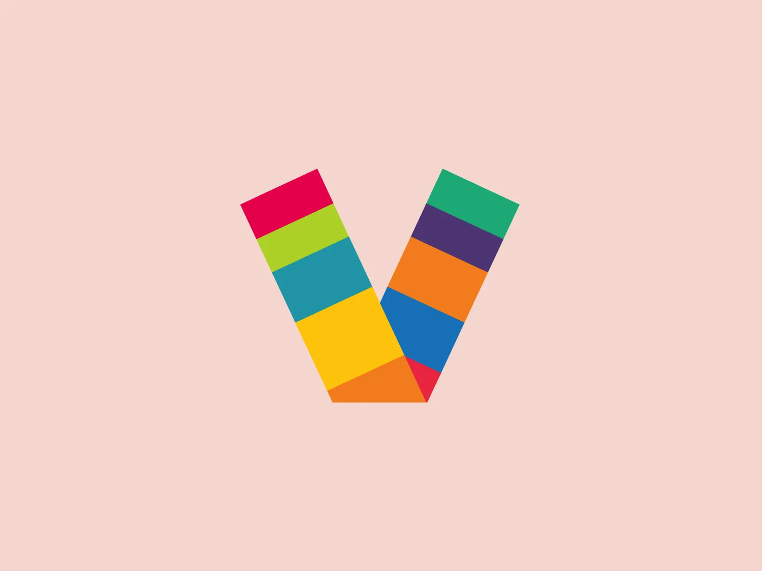The Veranda Mall logo features a stylized letter "V" composed of colorful horizontal stripes that transition from pink to red at the top, through shades of yellow, green, and blue, to violet at the bottom. The vibrant and dynamic design reflects a modern, playful, and diverse aesthetic.