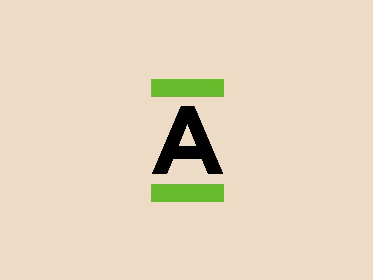The Boston Society for Architecture logo showcases a bold capital letter "A" in a modern sans-serif typeface, centered between two vibrant lime green horizontal bars. The deep black "A" adds a striking contrast against the energizing green bars. The design is simple yet versatile, suitable for various branding purposes, and is particularly eye-catching on a neutral background.