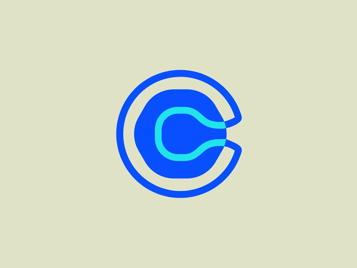 The Calendly logo features a stylized letter 'C' with a modern and dynamic appearance. The design consists of multiple layers, creating a 3D effect. The innermost layer is a vivid turquoise that transitions to a medium blue and then to a darker blue outline. Within the 'C', there's a subtle white and light blue highlight, adding depth to the design. The overall aesthetic is sleek and professional with a hint of playfulness, indicative of a tech or digital brand. The shapes are smooth and curved, giving the logo a fluid and approachable feel.