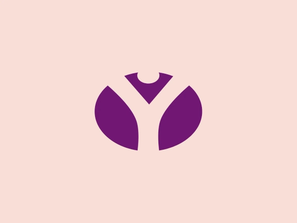The True Yoga logo showcases a stylized, symmetrical design that evokes an abstract floral or bloom-like impression. Comprising three distinct purple shapes with white spaces between them, it conveys a sense of growth or opening petals. The rich, deep purple color exudes luxury and creativity, while the central shape features a smaller, arrow-like figure pointing upwards, suggesting progress or ascent. With a modern, clean aesthetic and a versatile, easily recognizable simplicity, this logo embodies the essence of True Yoga.
