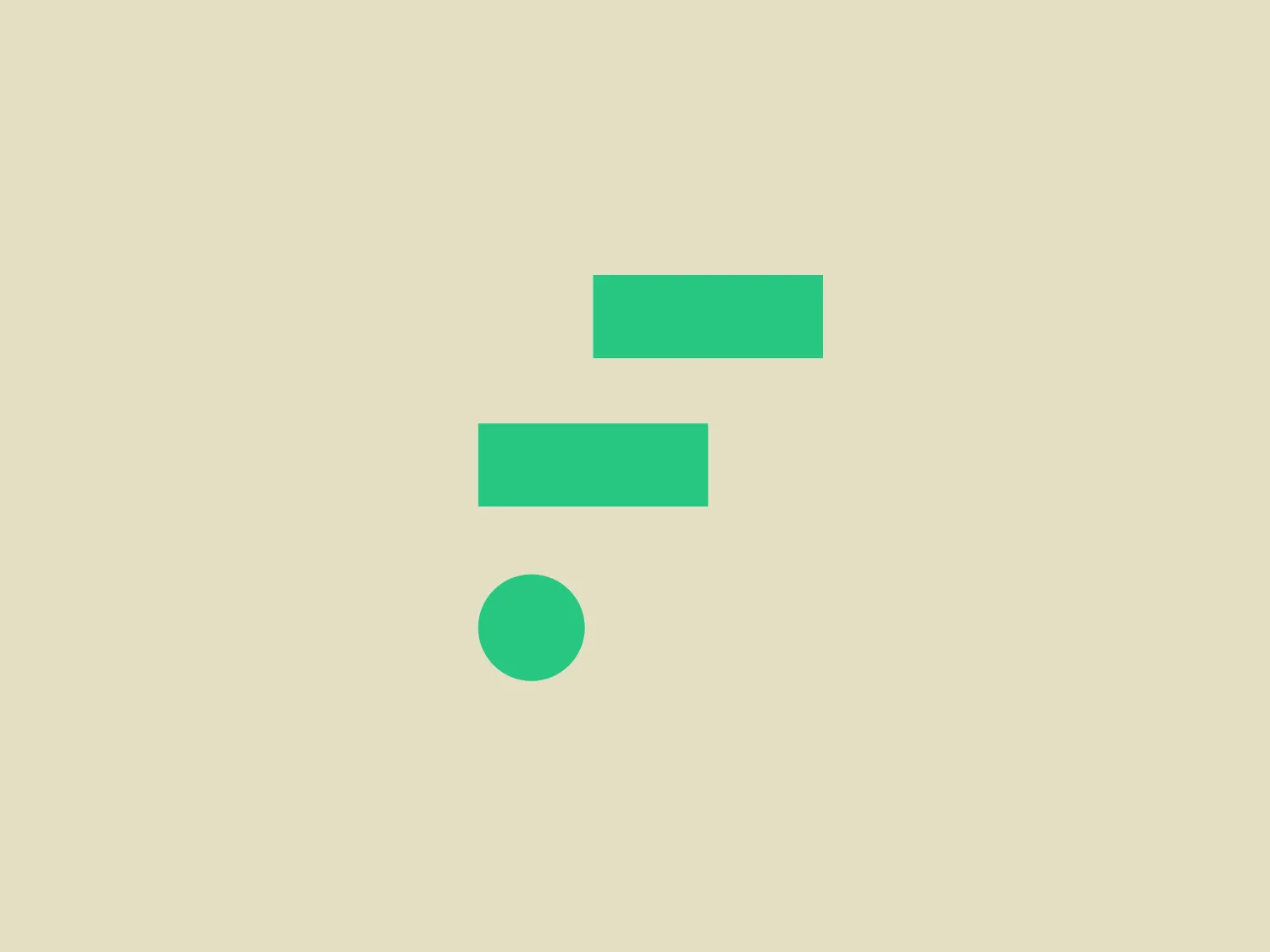 The Factry logo is composed of three geometric shapes: two bright teal horizontal rectangles and a centered circle. The rectangles are vertically aligned, with a small gap between them, and the top one is shorter than the bottom one. The clean and contemporary design suggests a brand that values simplicity and clarity.