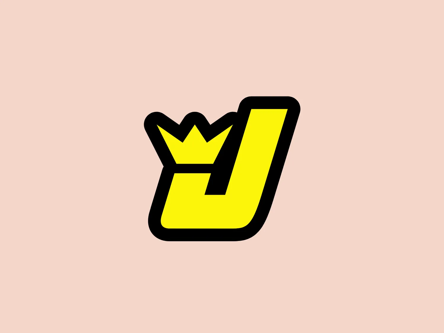 The JEGS logo features a bold, stylized letter 'V' in a vivid yellow, complemented by a black outline that enhances its visual impact. Atop the 'V' sits a small, simple crown rendered in a matching yellow and black, suggesting a sense of regality or excellence. The overall design aesthetic is modern and dynamic, with a slight tilt to the right conveying movement and progression. The logo's sharp angles and contrast between the yellow and black make it stand out and easily readable.