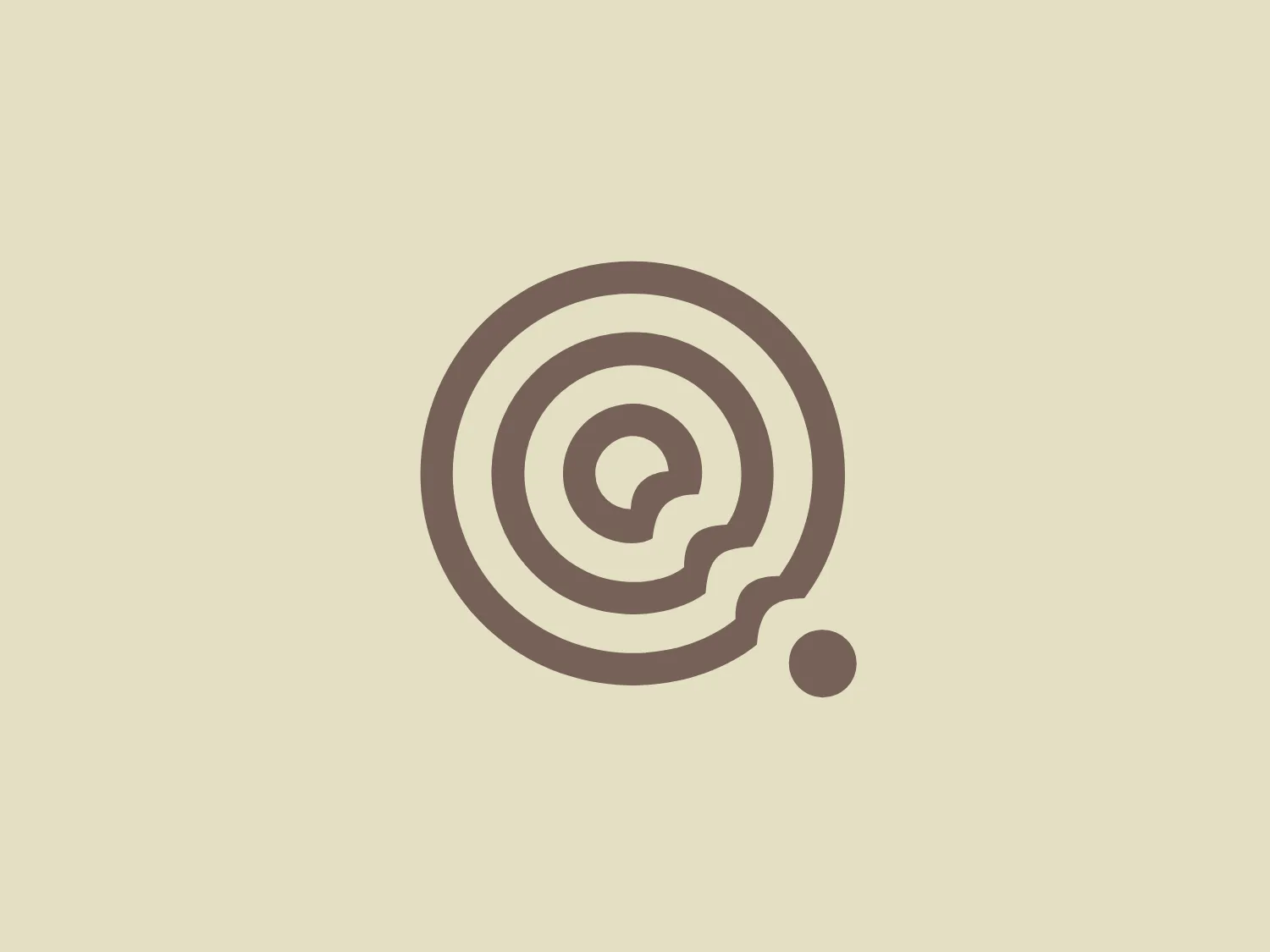 The Q Design logo showcases an abstract swirl shape resembling a spiral or rolled coil, evoking notions of growth and dynamism. It utilizes a simple and modern design with a monochromatic palette of varying taupe shades to create depth and movement. The smooth, minimalist representation suggests associations with innovation, technology, or creativity.