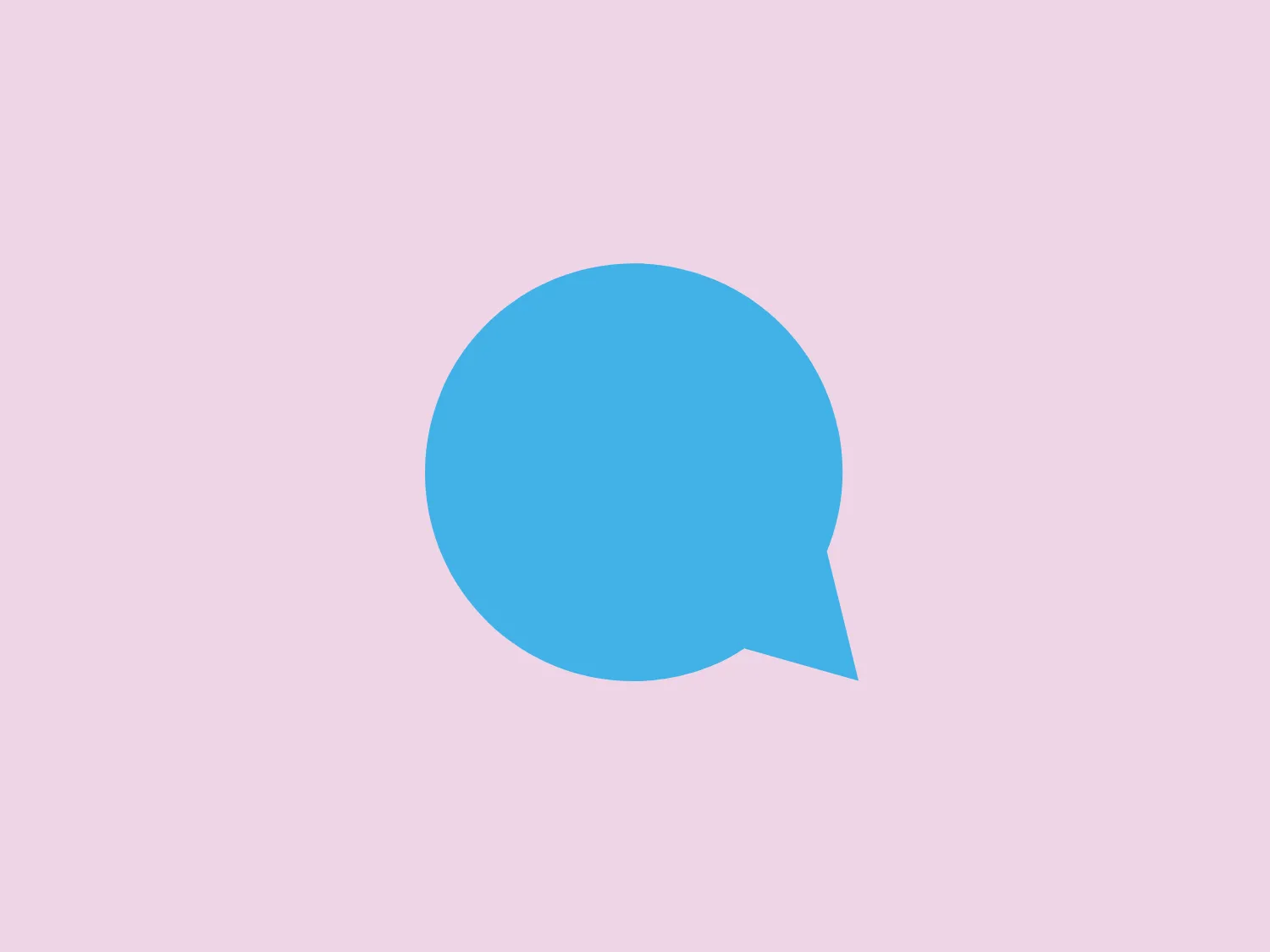 The image depicts a simplistic and modern logo consisting of a speech bubble in a bright, solid blue color. The shape of the speech bubble is rounded with a smooth, clean outline, featuring a circular main body and a small, pointed tail at the bottom left that indicates the direction of speech. The design aesthetic is minimalistic, with no additional details or embellishments, which makes it versatile and easily recognizable. The use of a singular, bold color gives the Qhub logo a striking presence, ensuring it would stand out against a light, neutral background.