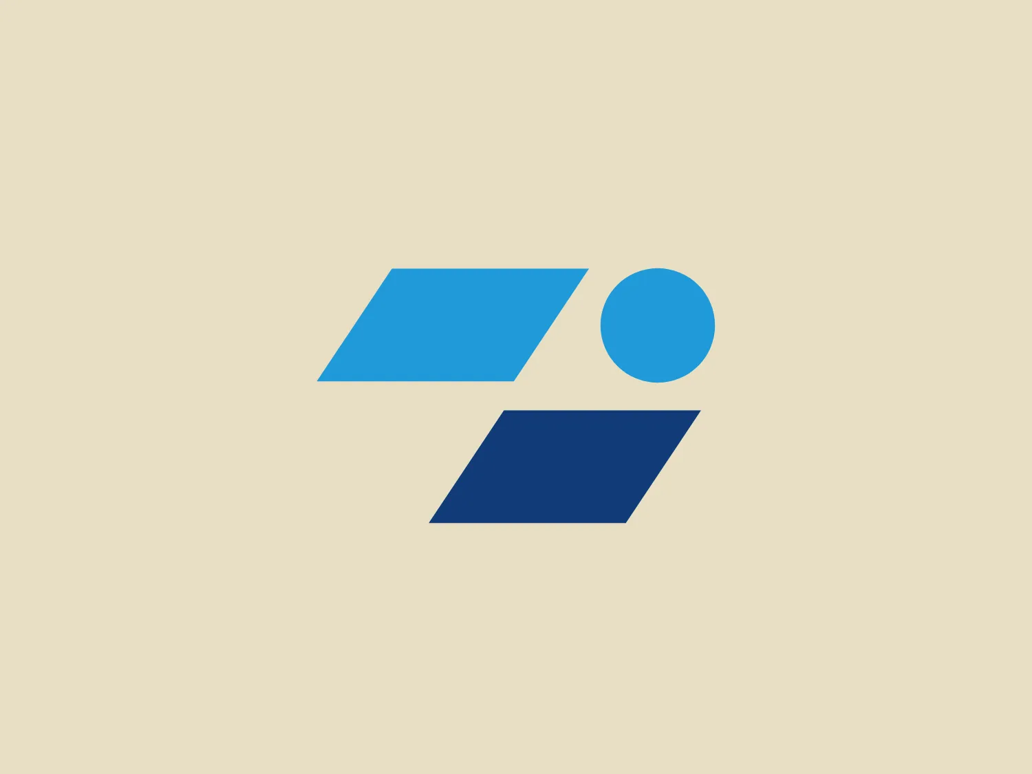 The logo for Zumoko features two geometric shapes - an upper blue parallelogram and a lower dark blue trapezoid, with a circle in the same blue as the parallelogram offset to the right, partially overlapping the upper edge of the trapezoid. The design is modern and minimalist, utilizing a limited color palette of two shades of blue, which suggests professionalism and a tech-savvy brand identity. The simplicity of the forms allows for versatile application across various mediums. 
