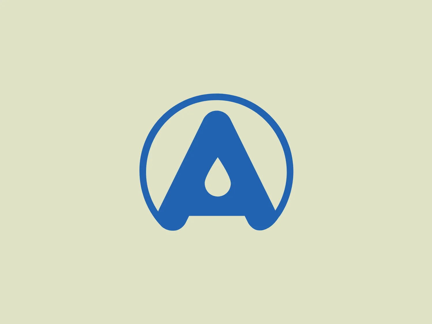 The logo presented for AERA features a stylized letter 'A' with a distinct water droplet shape integrated into its central negative space. It is rendered in a bold shade of blue, providing a refreshing and clean aesthetic that resonates with themes of purity, fluidity, and possibly technology or hydration. The 'A' is encased within a perfect circle, suggesting inclusivity, protection, or completeness. The design is modern and minimalistic, utilizing clean lines and a singular color to convey its message. The integration of the droplet shape into the letter is creative and seamless, making the logo memorable and recognizably unique.