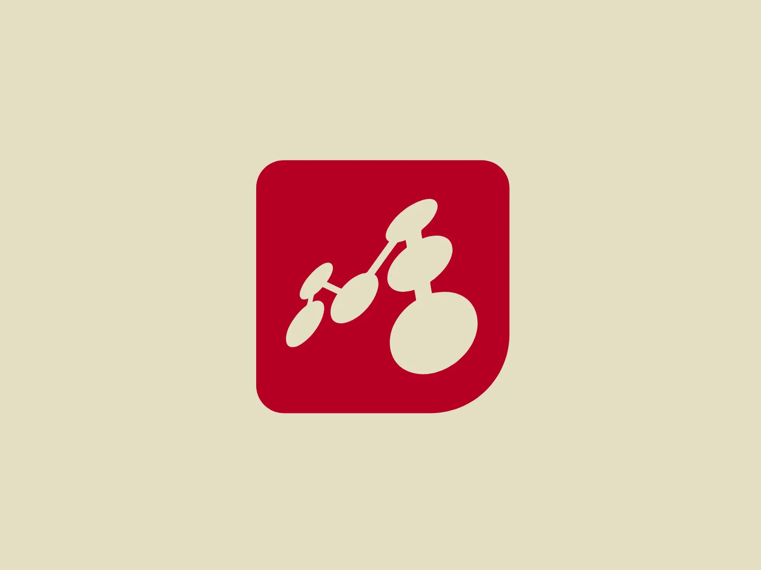 The Mindomo logo features a series of three abstract shapes that suggest connectivity or a network. These white shapes appear as circles connected by lines or paths, increasing in size from left to right, implying growth or progression. The design is contained within a rounded square with a rich, solid red background, creating a bold and modern appearance. The simplicity of the shapes against the vibrant background gives the logo a clean and professional look, with a hint at technology or scientific themes due to the interconnected motif.