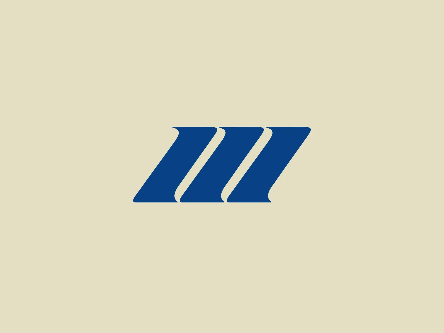 The Mammoth logo features a stylized, abstract design that resembles three parallel rightward-facing arrows or ribbons. Created with flat, solid shapes and a bold blue color, the design conveys movement and progression while exuding professionalism and trust. The simplicity allows for scalability and versatility, and the negative space between the arrow shapes adds a dynamic tension to the modern and minimalistic aesthetic.