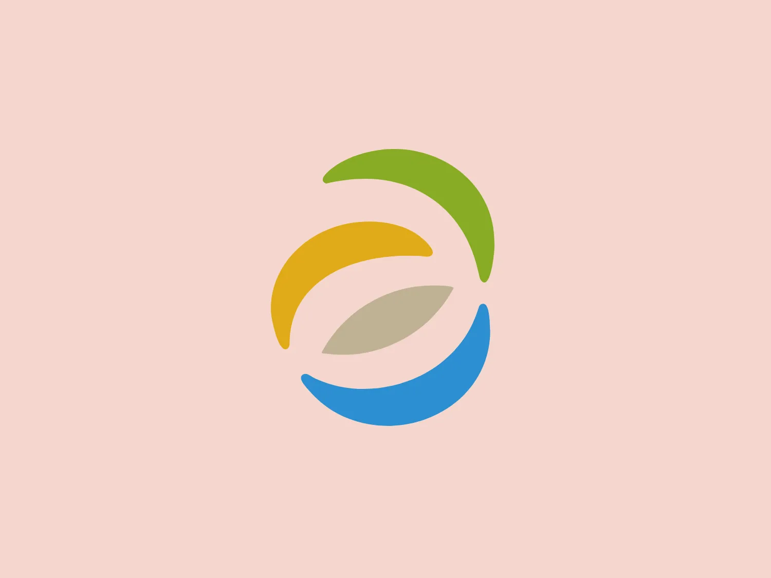 The Agrosolutions logo is a stylized, abstract design resembling a capital letter "C" composed of three swooping arcs in green, yellow, and blue oriented around a central grey oval. The arcs have a gradient texture, adding depth and movement to the design. The logo's edges are smooth and rounded, giving it a modern and dynamic look. Interesting features include the way the arcs seem to represent motion or connectivity and the central oval could be interpreted as a focal point or an eye. The choice of bright, primary colors set against the neutrality of the grey suggests energy and professionalism.