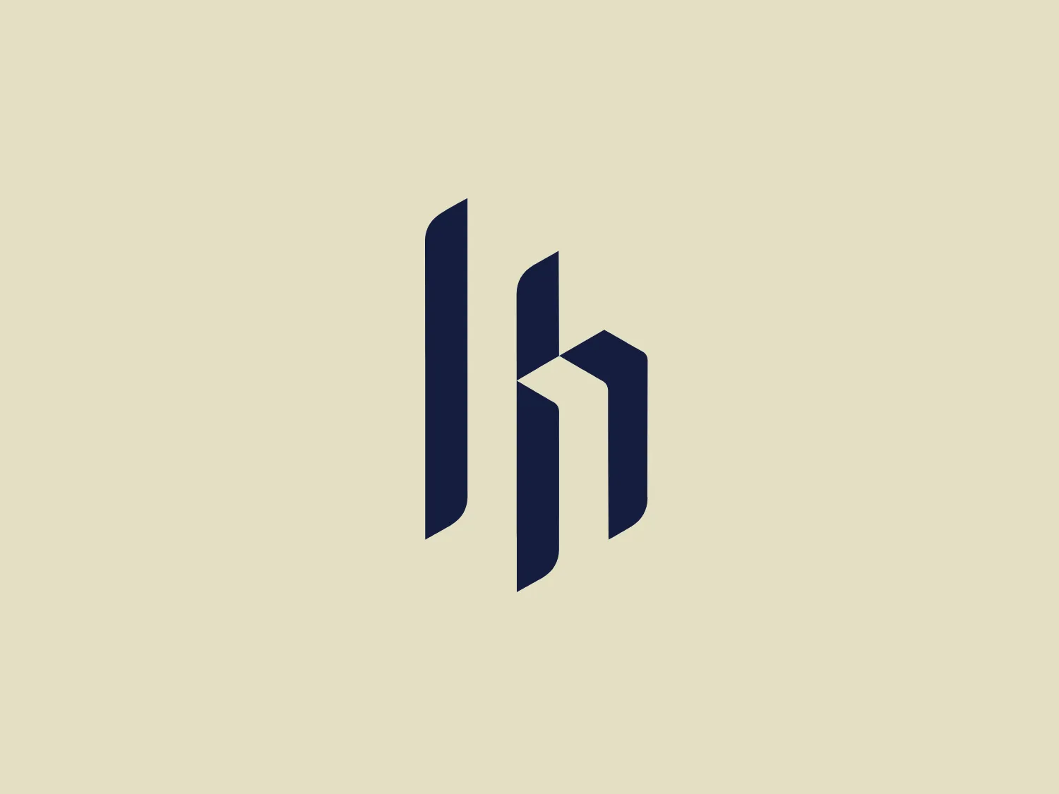 The Hodrmen logo consists of two sets of parallel, vertical bars that create a stylized representation of the letter "H". The design has a modern and minimalistic aesthetic with sharp edges and a monochromatic color scheme of dark navy blue. There is a sense of depth created by the overlapping of elements with the right set appearing in front of the left. The use of negative space between the shapes gives the logo an open and clean look.