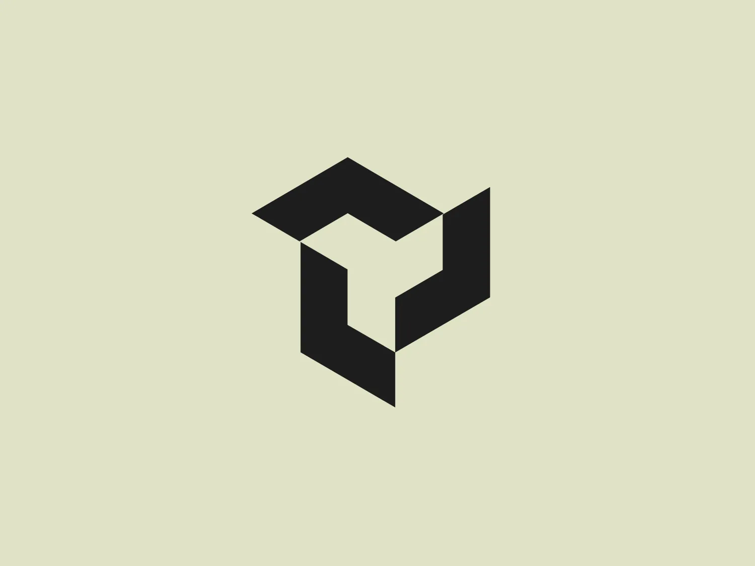 The Yatirim Finansman logo depicts a stylized, abstract design that looks like a combination of geometric shapes creating an optical illusion. The shape recalls a three-dimensional cube or box, with elements appearing to interlock. The logo uses two tones of a dark blue palette that give it depth and contrast. The design is modern, clean, and appears dynamic due to its contrasting planes that suggest movement or rotation. It would stand out crisply against a light background that doesn't compete with its color intensity.