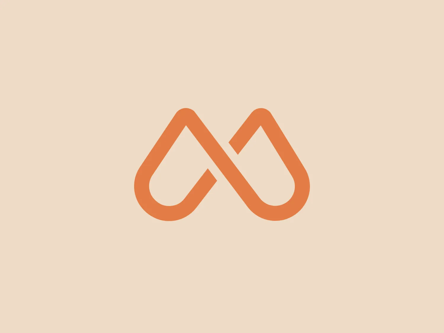 The logo for Modulari is a modern and minimalist design featuring two identical abstract shapes mirroring each other, creating a sense of balance and symmetry. These shapes resemble stylized letter 'M's or mountain peaks depending on interpretation, and are in a soft orange hue that evokes a sense of warmth and approachability. The simplicity of the design allows it to be versatile, easily recognizable, and adaptable to various applications.