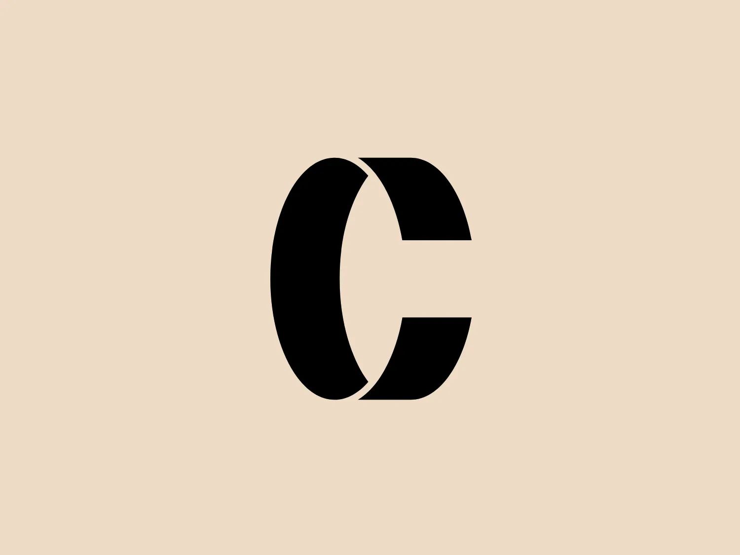 The Calitho logo features a bold, black letter "C" with a modern, geometric design using thick lines and sharp angles, capturing a strong and impactful presence. The clever use of negative space forms a central part of its design aesthetic, while the simplicity of black and white adds to its versatile and contemporary feel. The logo's professional and clean appearance is complemented by a subtle background shade that provides a slight contrast without overwhelming it.