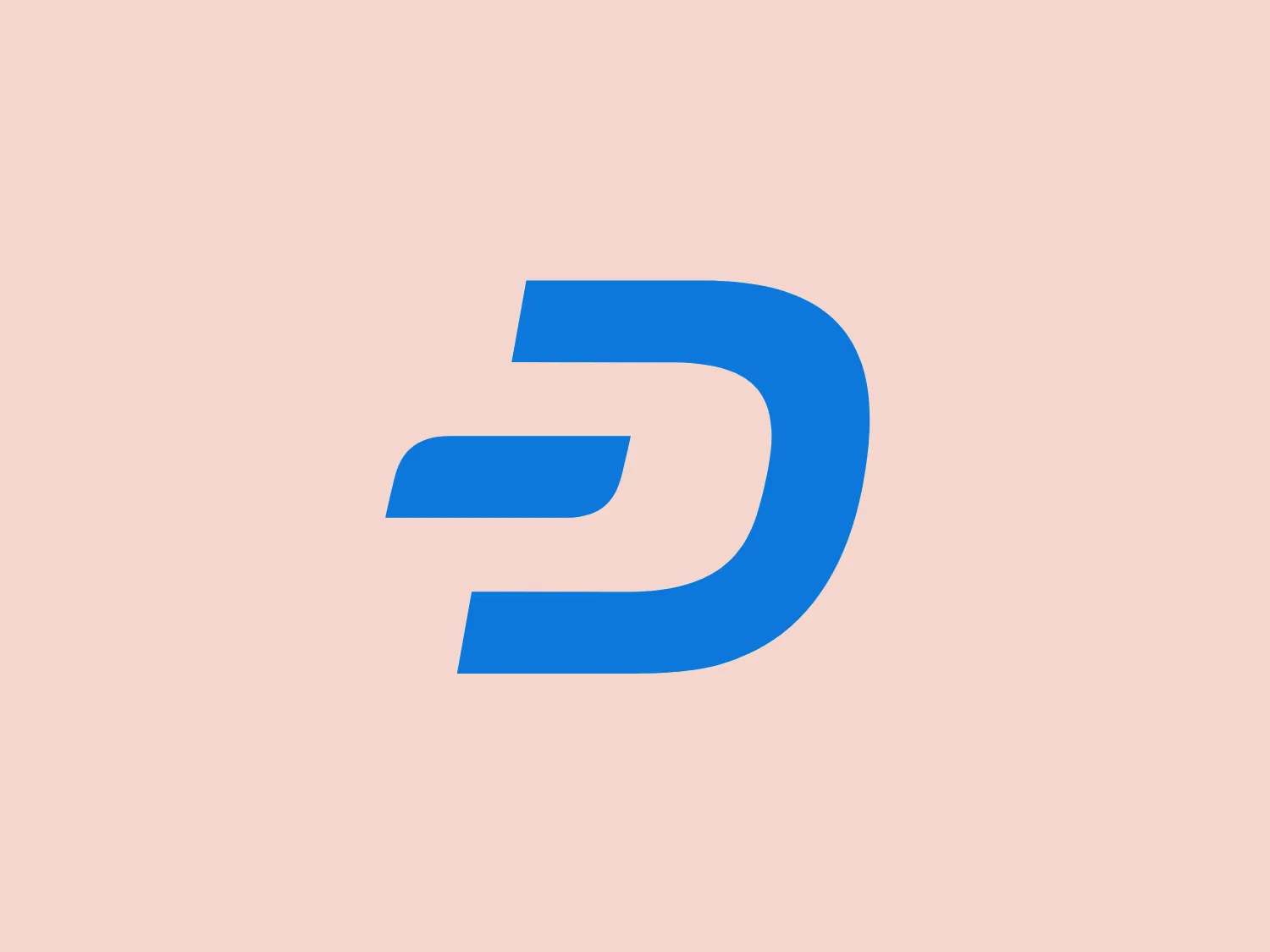 The Dash logo showcases a stylized letter "D" crafted with geometric shapes. A prominent, bold arch forms the upper curve of the "D," with a straight, horizontal bar cutting inwards and not quite reaching the opposite side, creating a modern and abstract look. The vibrant blue color with a slight gradient adds depth, giving the design a dynamic and forward-thinking appearance. The simplicity of the design hints at a contemporary and digital aesthetic.
