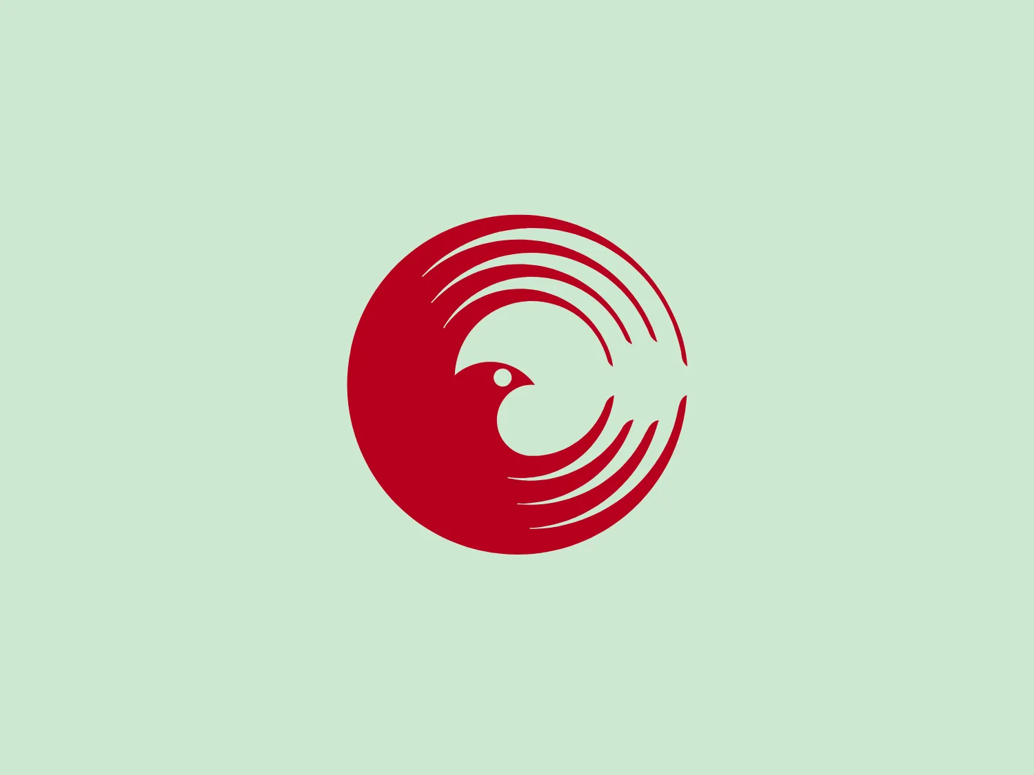 The Canada Life logo showcases a minimalist and dynamic design featuring a stylized bird, reminiscent of a phoenix, enclosed within a circular form. The logo employs a bold, solid red hue against a neutral white background, creating a distinct visual impact with a sense of grace and energy.