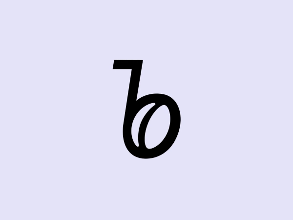 The image displays a minimalist and modern logo featuring a stylized lowercase letter "b" that integrates seamlessly with what appears to be a lowercase "o," forming a continuous and harmonious shape. The design is bold and uses solid black color, which gives it a strong contrast and visibility. It has a fluid and organic quality, with the "b" extending to cradle the "o," suggesting connectivity and movement. The round forms and the smooth, curved line that links them give the Blaser Trading logo a soft and approachable feel.
