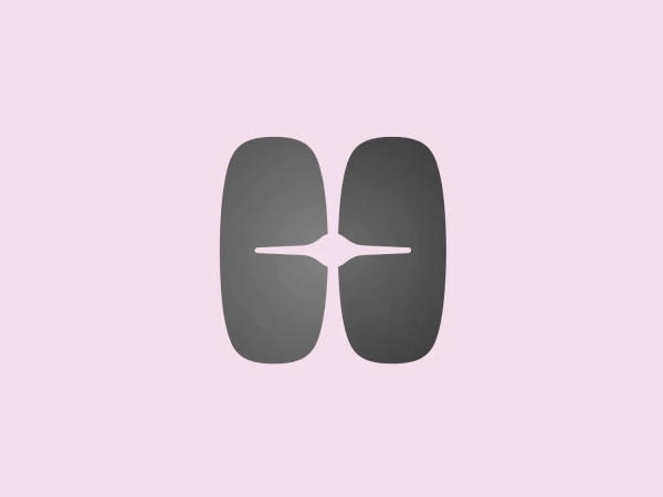 The Helpfeel logo's abstract shapes convey connection and interaction, with modern gradients and a minimalist, friendly vibe.