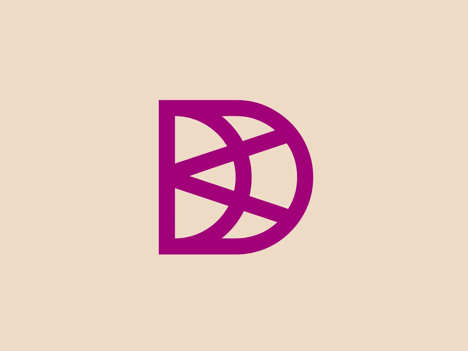 The Denver Film logo showcases a bold and dynamic design that combines the letter "D" with a geometric pattern or pie chart. The letter "D" is prominent, with a strong vertical line on the right and a large, curved section on the left. A series of straight lines inside the "D" creates pie-like segments, adding to the modern and precise aesthetic. The vibrant magenta color infuses the logo with fresh and energetic vibes.