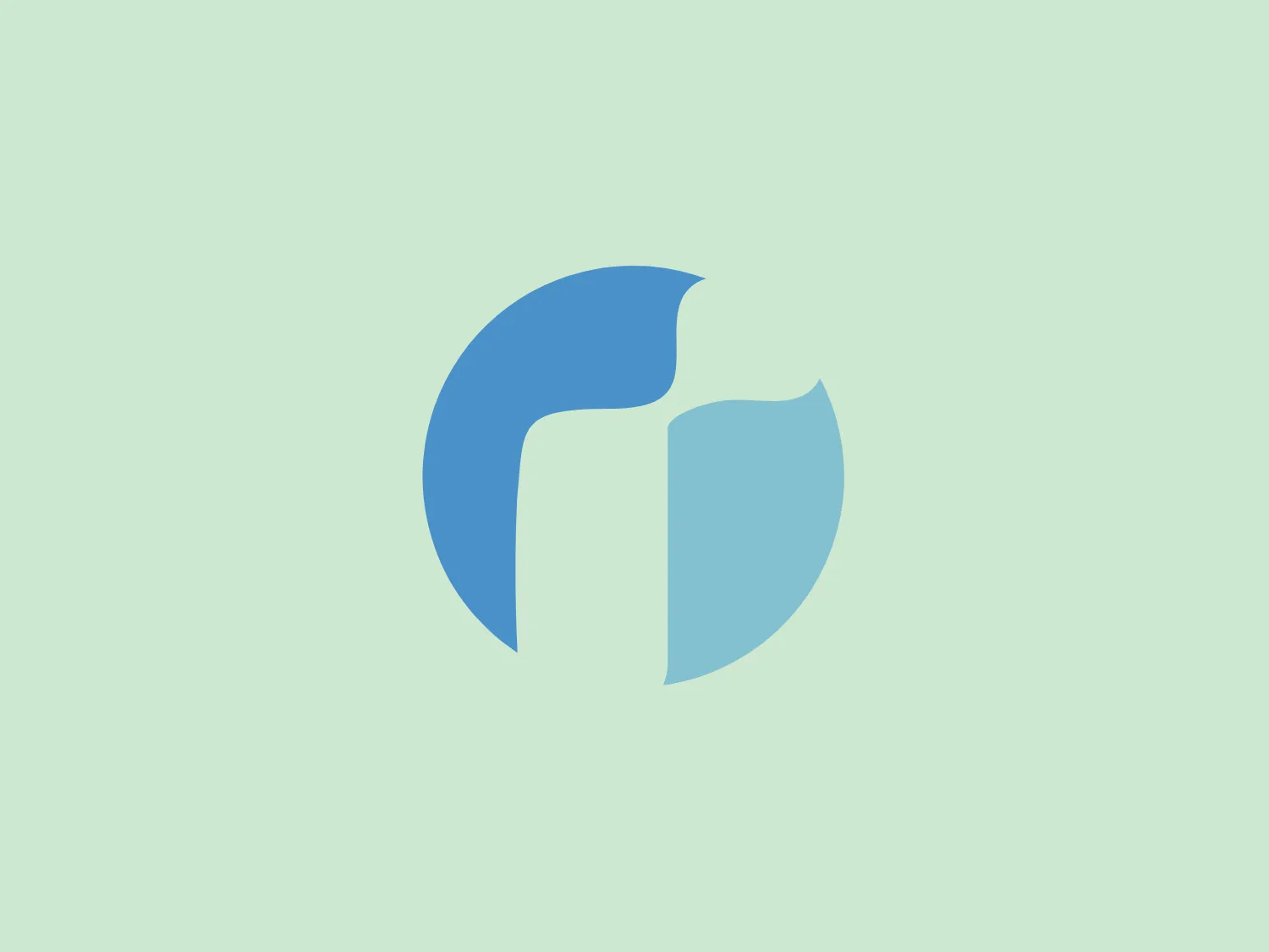 The RAGE Frameworks logo features a stylized, abstract design composed of two swooping elements that create a dynamic and fluid shape, resembling a simplified bird in flight or a pair of curved leaves facing each other. The design uses two shades of blue, one darker and one lighter, that add depth and contrast to the composition. The overall design aesthetic is minimalist and modern, with smooth lines and a sense of movement. The way the shapes are arranged gives the logo a balanced and harmonious feel.