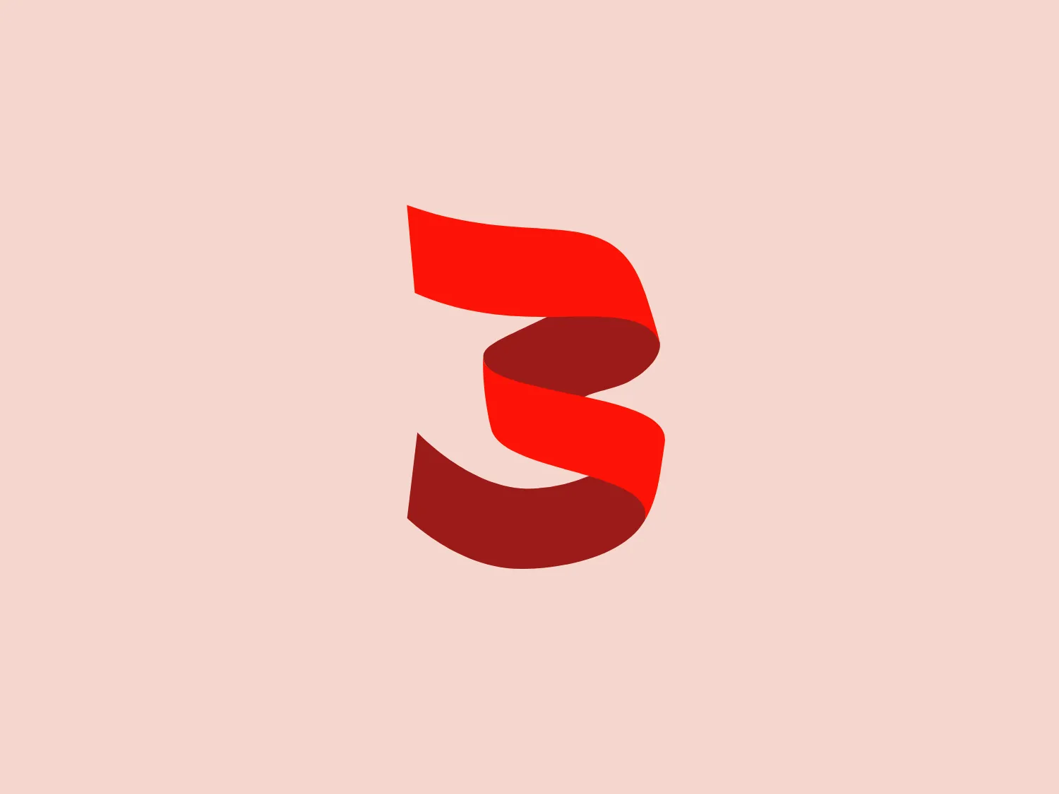 The 3 Suisses logo features an abstract, minimalist ribbon-like design with a 3D twist effect, resembling the shape of an "S." It is depicted in a gradient of warm colors, transitioning from a vibrant red at the top to a deeper burgundy shade at the bottom. The logo exudes a dynamic and modern look while retaining simplicity. The design conveys motion and transformation, suggesting innovation or change.