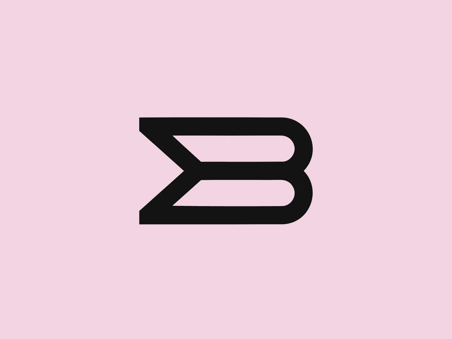 The BrandMaster logo is a bold, modern stylization of the letter "B" with geometric influence. It is constructed from two main shapes: a larger, elongated hexagon forming the main body of the "B," and a triangular cutout creating the negative space, distinguishing the two loops of the letter. The vibrant royal blue color gives the logo a strong visual presence. The design is minimalist yet dynamic, with sharp angles and straight lines suggesting precision and forward motion. These simple, clean, and strong design elements make the BrandMaster logo versatile and easily recognizable.