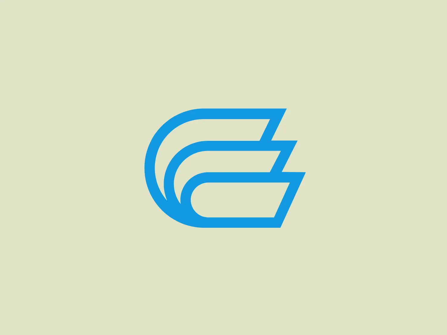The logo presented is a stylized letter 'G' composed of multiple blue lines that give it a layered look, creating a sense of depth. The design features a bright blue main color with a gradient or shadow effect on the edges, which adds dimension to the logo. Its modern and clean aesthetic conveys a fresh and professional brand image. The lines are thick and have a dynamic curvature that suggests movement or speed.