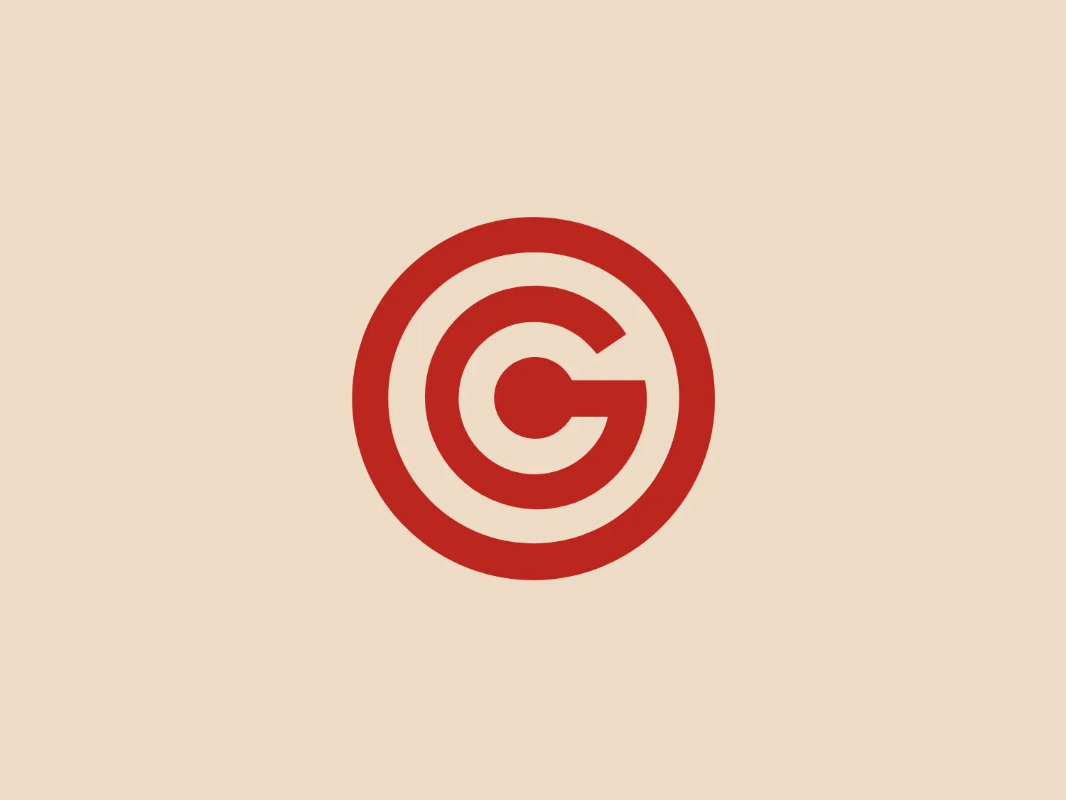 The image features a simplistic and iconic copyright logo, composed of a bold, vermilion "C" encircled by two concentric rings of the same color. The "C" is stylized with a small circular notch taken out of its opening, creating a visual harmony between it and the surrounding circles. This design is quite flat, with no gradients or shadows, giving it a modern and adaptable appearance suitable for various uses. The Carol Gravelle Design logo embodies clarity and legal authority, commonly associated with copyright protection. Given the scheme and the importance of legible contrast, a pale, neutral background would complement this logo well.