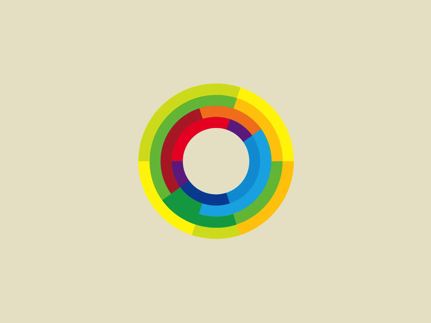 The Climate Focus logo features a circular design with a white, hollow center and consecutive rings around it, each in a different vibrant color of the spectrum, creating a rainbow-like effect. Beginning from the innermost ring, the colors transition smoothly from red to orange, yellow, green, blue, indigo, and finally violet on the outermost ring. The design suggests diversity, inclusivity, and a dynamic, energetic aesthetic. The colors are bold and saturated, giving the logo a strong visual presence. The simplicity of the shapes, the symmetry, and the harmonious color progression convey a sense of unity and continuity.