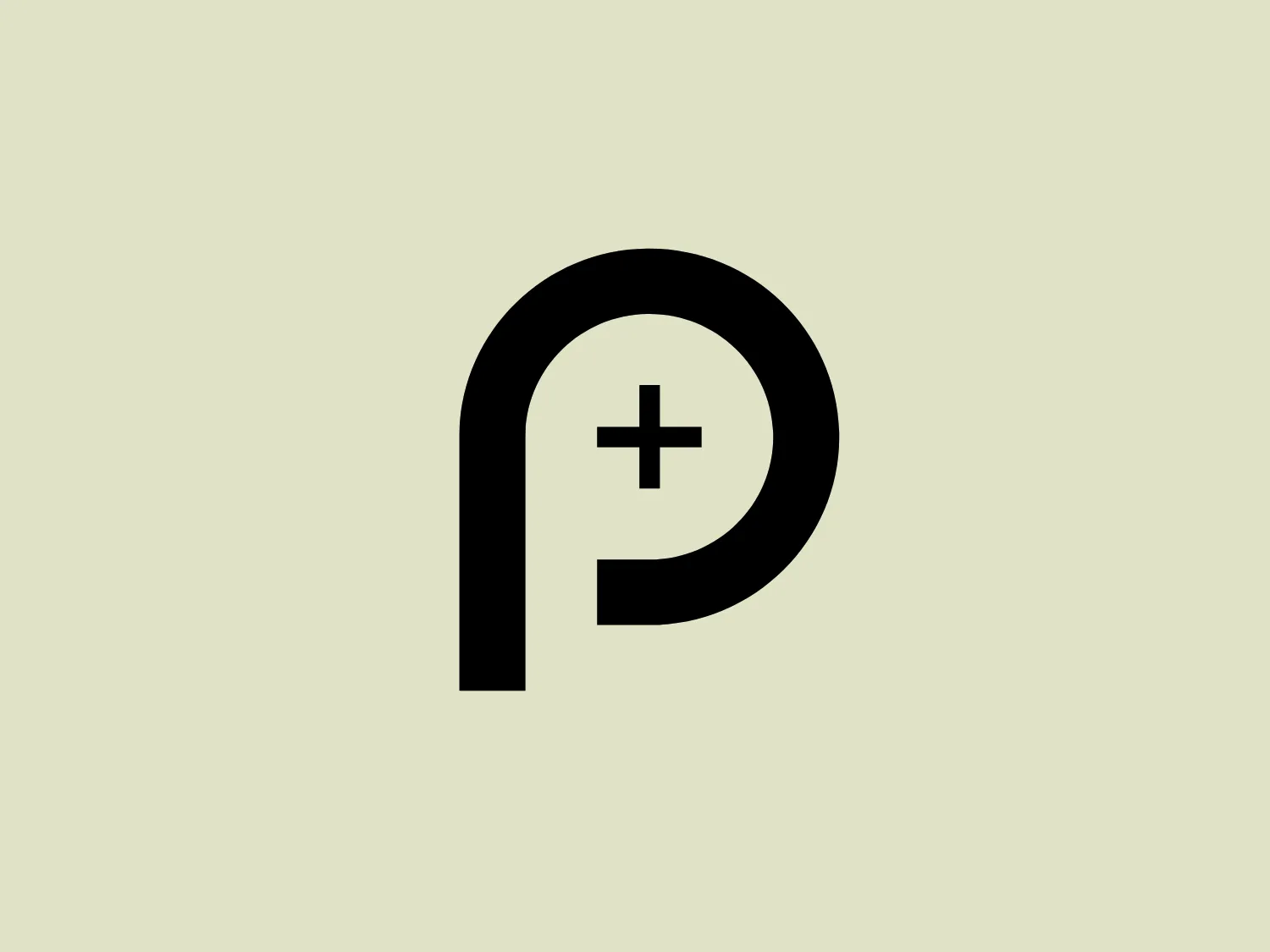The Positive Intelligence logo features a stylized depiction of the letter "P" in a bold, sans-serif typeface. It is black and incorporates a plus sign into the bowl of the "P", implying addition or positivity. The design is minimalist, with a modern and clean look that suggests efficiency and clarity. Interesting features include the integration of the plus sign within the letterform, creating a seamless symbol that could represent a variety of concepts from medical care to mathematical precision.