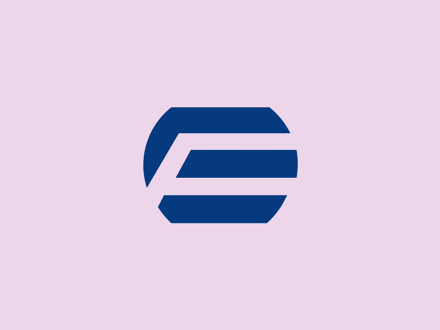 The stylized geometric logo for Foyer features three bold, blue horizontal stripes that create a sense of movement and progression. The middle stripe is the longest, tapering into the shortest top stripe, while the bottom stripe anchors the design. All stripes are parallel and have crisp, clean edges. They converge on the left to form a sharp point, giving the impression of an abstract arrow or a dynamic play button pointed right. The choice of a solid blue hue depicts professionalism and trustworthiness. The overall design is modern, minimalistic, and would likely stand out well against a light, neutral background.