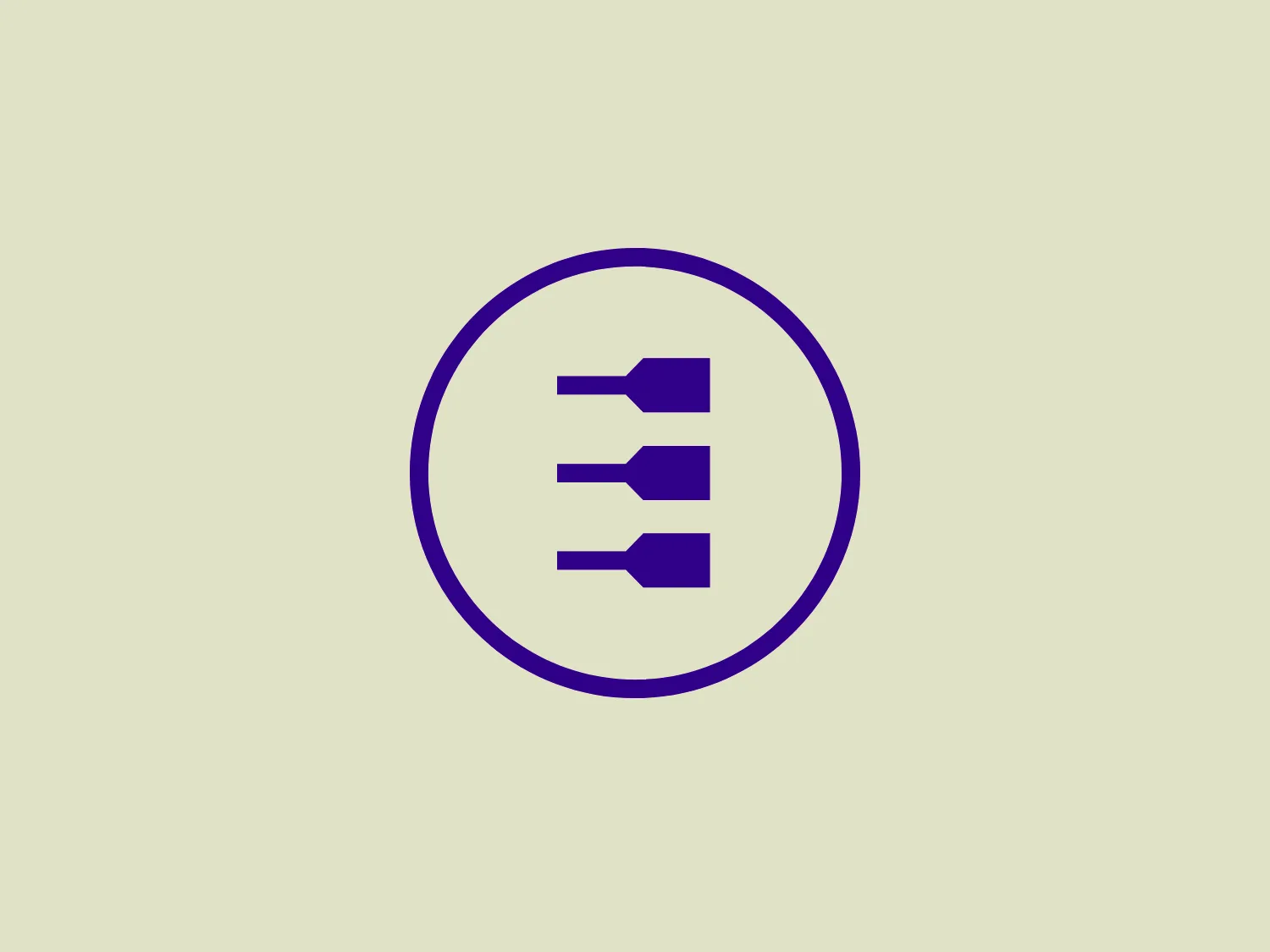The Eurotech logo is a simple, modern design consisting of three dark purple, abstract shapes resembling stylized letters or symbols aligned horizontally at the center of a white circle with a dark purple border. The shapes give the impression of movement or digital data transmission, fitting for a tech-focused brand. Each symbol becomes progressively larger from left to right, suggesting growth or progression. The color contrast between the purple and white is striking and adds to the logo's readability and impact.
