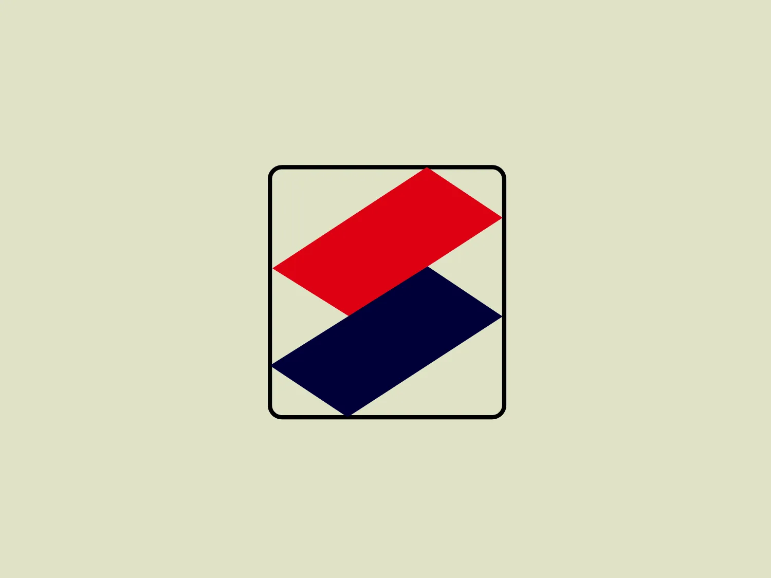 The Seiko Family logo features a minimalist geometric design consisting of two overlapping diamond shapes, one red and one blue, against a white background, enclosed within a thin black square border. The diamonds are rotated 45 degrees to appear as squares set on one of their corners, creating an intriguing interplay of form and negative space. The red diamond is on top and off-centered to the right, giving a dynamic and modern feel, while the blue diamond beneath it is slightly larger and shifted to the left, offering balance and depth to the design. This simple yet bold logo conveys stability and professionalism with its clean lines and limited color palette.