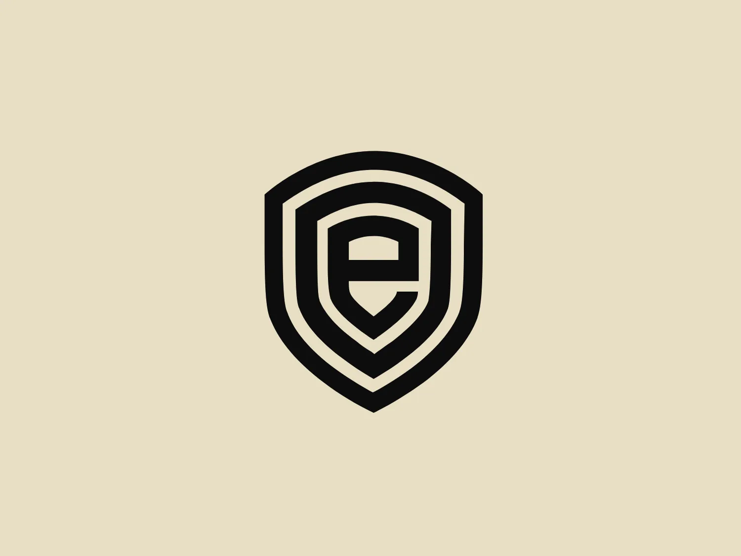 The Efani logo presents a modern and minimalist design with a series of nested shield shapes that create depth through the use of negative space. The primary feature is a bold, stylized letter "E" in the center, which stands out against the smaller shield shape within the larger one. The color of the logo is a dark navy blue, which conveys professionalism and reliability. Smooth and clean lines give the logo a sleek and contemporary look, indicative of security, protection, or a digital technology brand. Considering the color and design, a light background would complement the logo well.