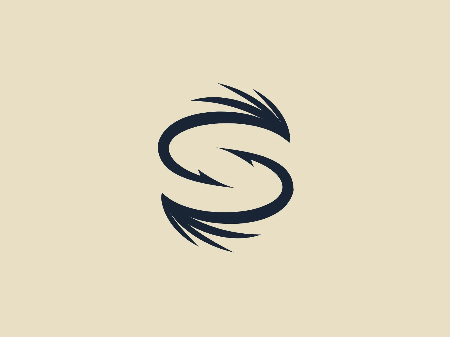 The Saumon Québec logo features a dynamic, stylized 'S' with sharp, curved elements that convey motion and energy. It is rendered in a bold, dark blue color to enhance its professional and strong aesthetic. The design showcases three curved strokes with pointed ends spiraling around each other to form the recognizable 'S' shape. The middle segment is the thickest, while the top and bottom segments taper off, creating a sense of speed and agility. The slightly abstract forms make it a versatile symbol suitable for various industries, such as sports, technology, or finance. The design's simplicity and striking appearance make it highly noticeable against a light, neutral background.