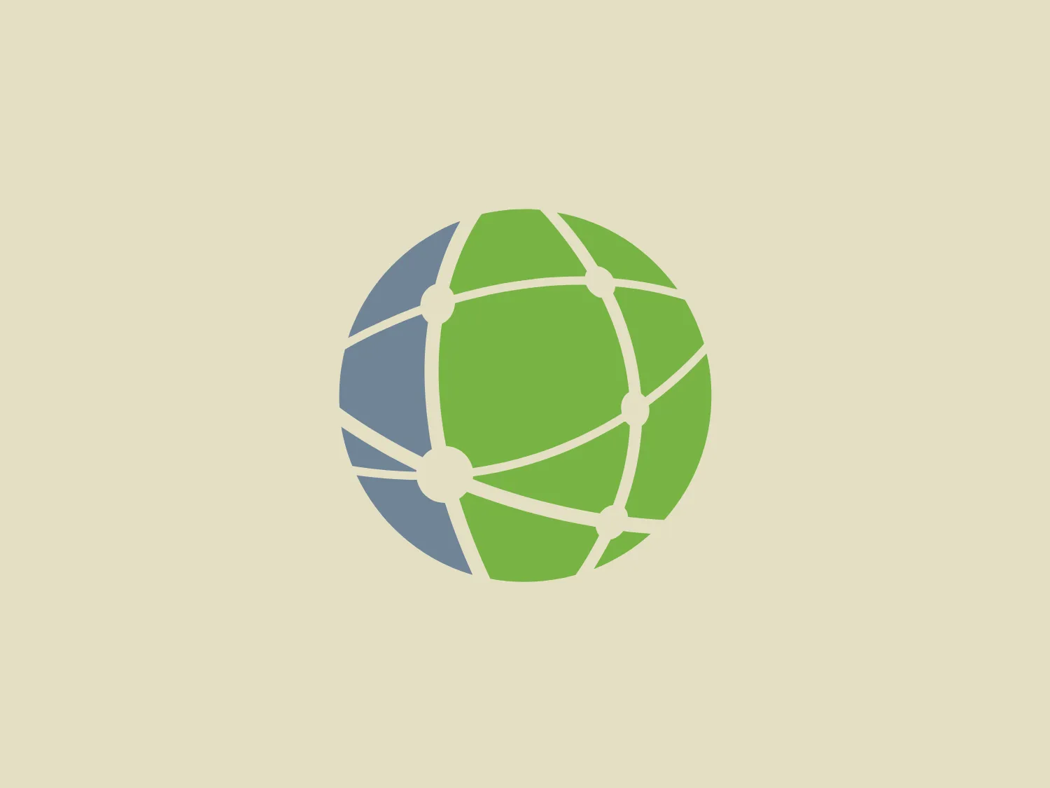 The Acxiom logo features a stylized globe composed of interconnected lines that form three-dimensional geometric shapes. The main colors used are two shades of green for the landmasses and a dark grey or slate color for the oceans or background spaces. The design is minimalistic and modern with the shapes giving the effect of network connections, which might suggest themes of global connectivity or technology. The lines are clean and the overall image has a sense of balance and simplicity.