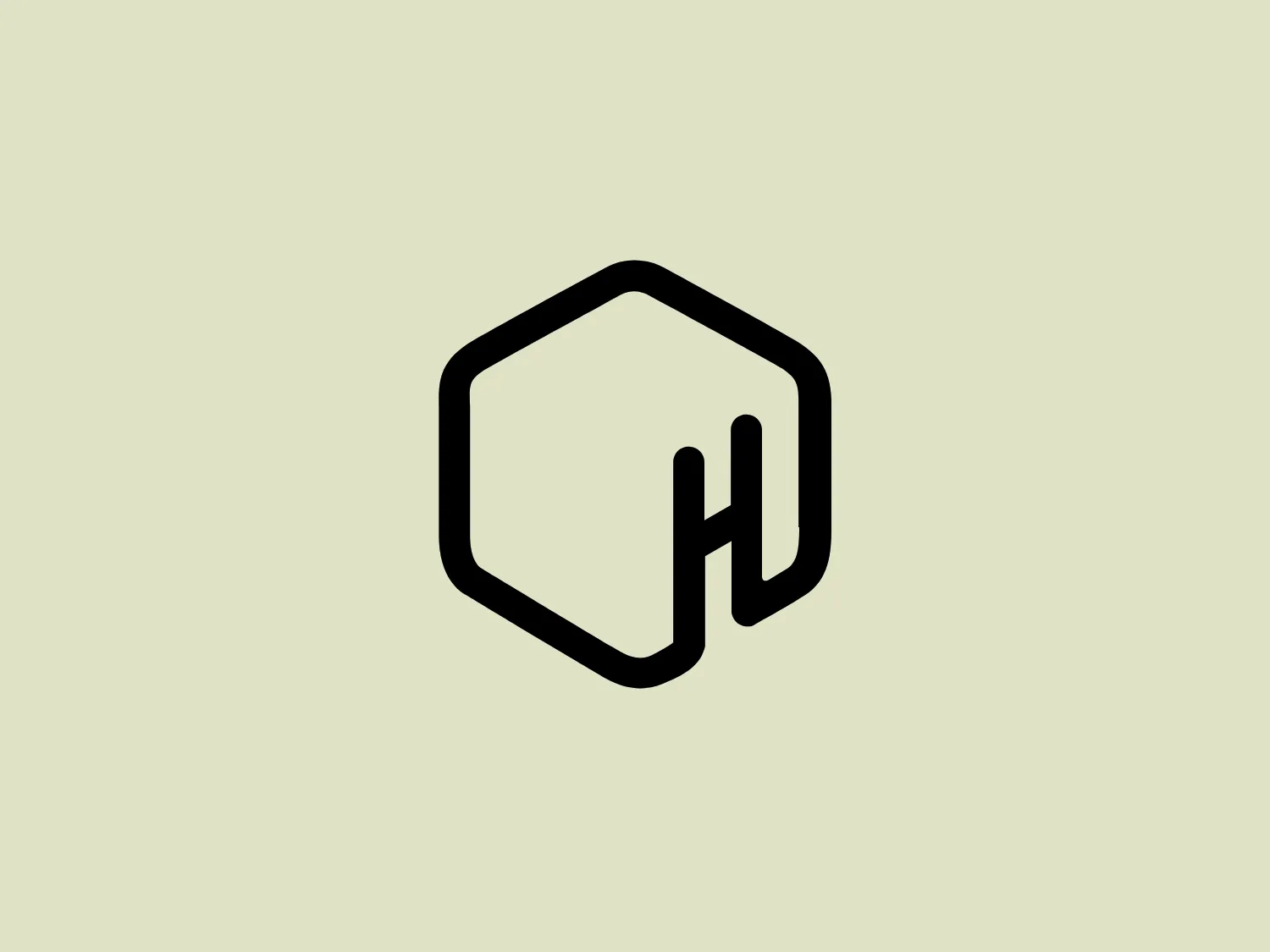The Highline logo features a stylized hexagonal shape with one of its sides open, creating a sense of three-dimensionality. Inside the hexagon is the letter 'H', designed with bold, sans-serif typography that merges seamlessly with the geometric lines of the hexagon. The logomark is monochromatic, employing a stark black color against a plain background, giving it a modern and minimalist appearance. The open side of the hexagon suggests openness or forward-thinking, and the solidity of the 'H' represents strength or stability.