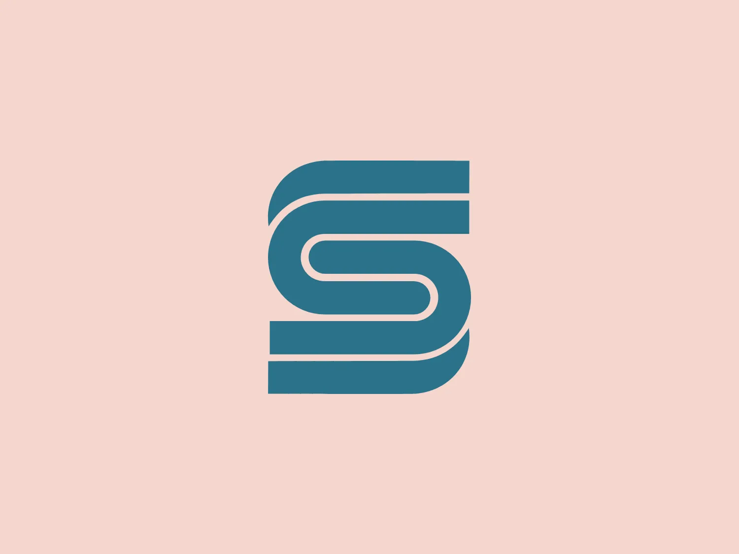 This modern and minimalistic logo for Security Pacific Bank features a stylized letter "S" formed by two bold, parallel lines that curve smoothly to create the shape of the letter. The gradient of teal, transitioning from a darker shade at the top to a lighter shade at the bottom, adds a sense of depth and dimensionality. The clean lines and elegant curves convey a blend of fluidity, professionalism, and modernity.