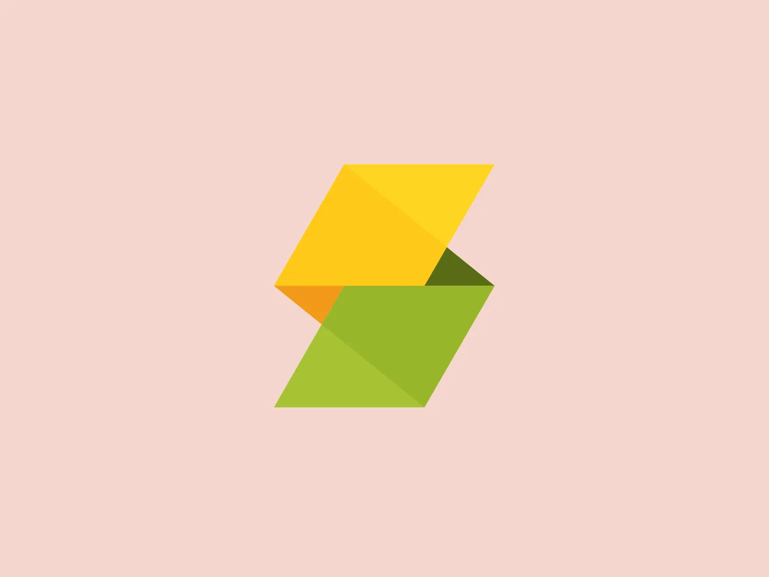 Selarator's logo features a stylized, abstract geometric design consisting of two overlapping rhombus shapes. The top rhombus is colored in a vibrant yellow, while the bottom one is a shade of olive green. The use of bright, contrasting colors gives the logo a dynamic and modern feel. The simplicity and the boldness of the shapes used in this design make it versatile and easily recognizable. The logo's clean lines and uncluttered aesthetic suggest a sense of innovation and efficiency.