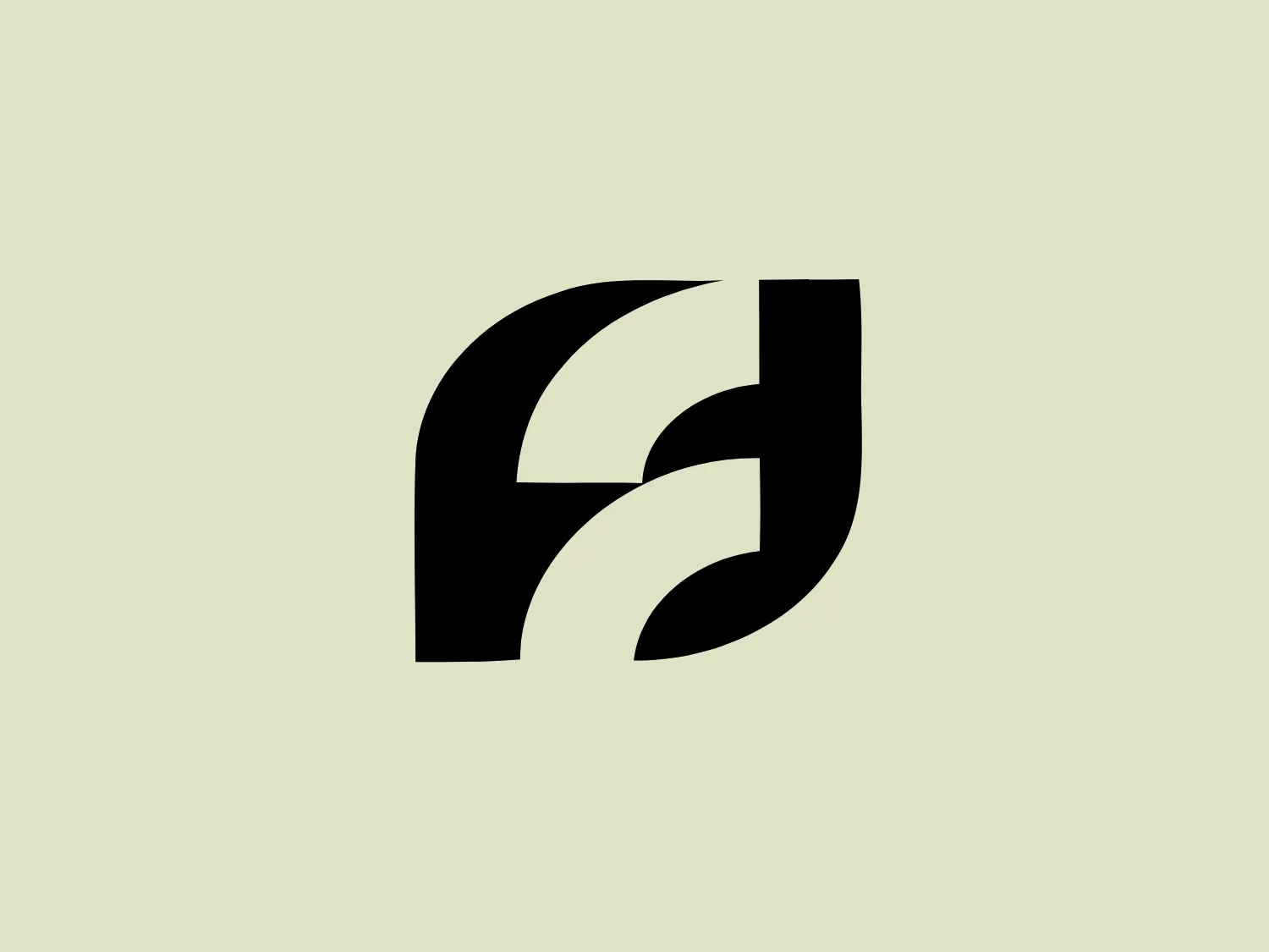 The logo presented for Fluicity is a bold, black, abstract mark composed of stylized letterforms that appear to represent the lowercase letters "f" and "d". Their construction is modern and minimalistic, with smooth curves and sharp, precise angles creating a balanced and dynamic composition. The overall design aesthetic is professional, sleek, and contemporary, and it would likely stand out well in a technology or design-related field. The logo is very versatile and would work well against a variety of backgrounds.